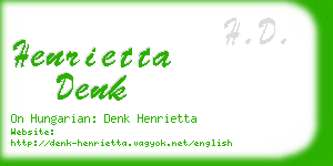 henrietta denk business card